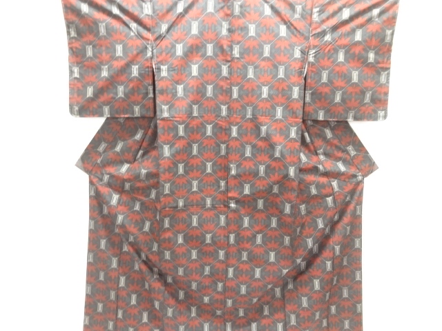 JAPANESE KIMONO / UNUSED / SILK / OSHIMA TSUMUGI / WOVEN BAMBOO GRASS